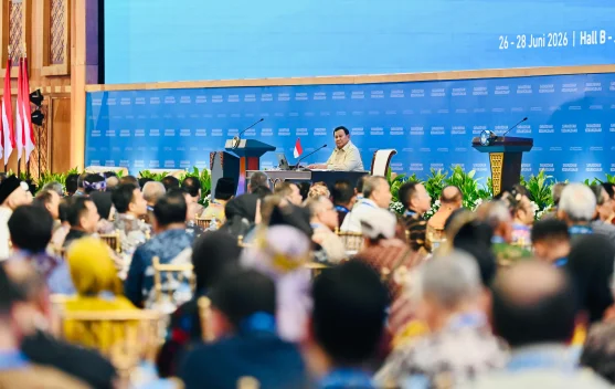 Presiden Prabowo memberikan arahan saat penutupan KSTI 2026 di JCC Jakarta