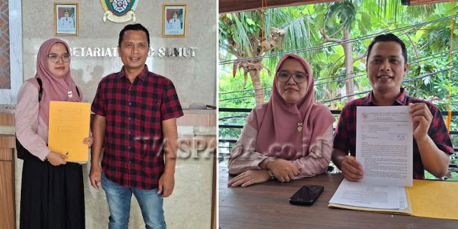 Aliansi Keadilan Darma Agung menyerahkan surat ke DPRD Sumut di Medan