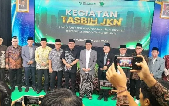 BPJS Kesehatan dan MUI melaksanakan kegiatan Tasbih JKN di Surabaya untuk sosialisasi program JKN