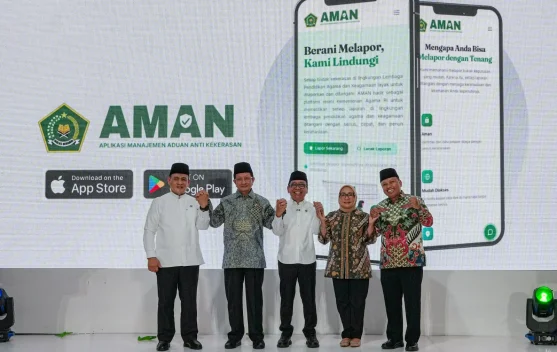 Ilustrasi pendaftaran pengaduan online aplikasi AMAN untuk perlindungan anak di pesantren