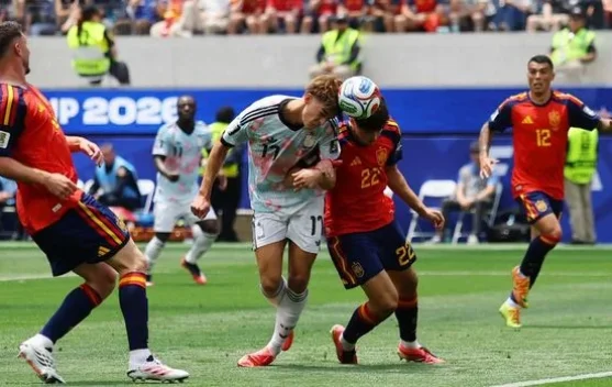 Momen gol dan selebrasi di SoFi Stadium saat Spanyol dan Belgia imbang 1-1
