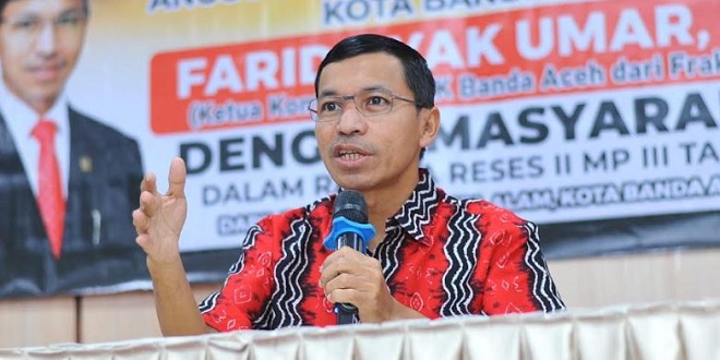 Farid Nyak Umar berbicara pada reses soal kewaspadaan terhadap LGBT dan kenaikan kasus HIV di Banda Aceh