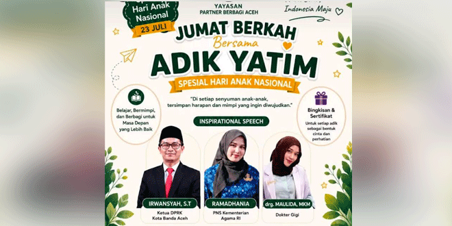 Ketua DPRK Banda Aceh Irwansyah bersama anak yatim di Rumah Dinas Neusu Jaya
