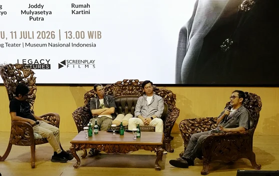 Hanung Bramantyo berbicara pada pemutaran Film Kartini di Museum Nasional