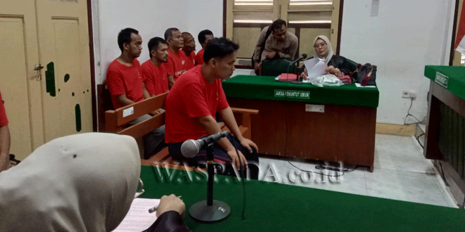 Sidang tuntutan pembakaran rumah hakim di Pengadilan Negeri Medan