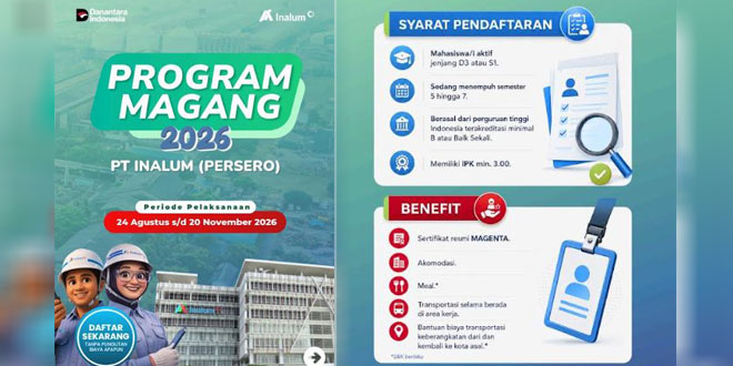 Mahasiswa mengikuti program magang di industri aluminium Inalum