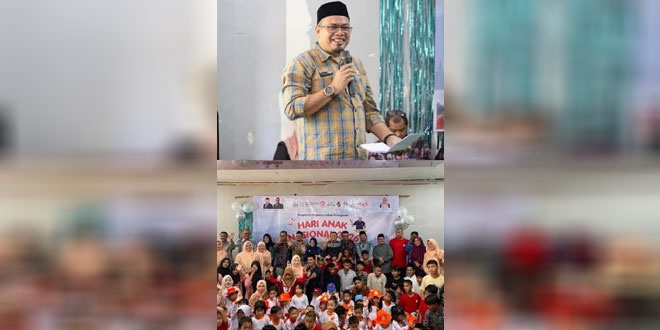 Anak-anak mengikuti peringatan Hari Anak Nasional di Panti Sosial Aneuk Nanggroe Aceh