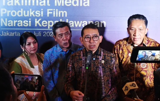 Menteri Kebudayaan Fadli Zon saat peluncuran Program Produksi Film Kepahlawanan 2026
