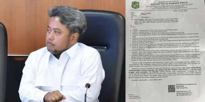 Pedagang kaki lima di trotoar Pasar Baru Medan menghadapi penertiban