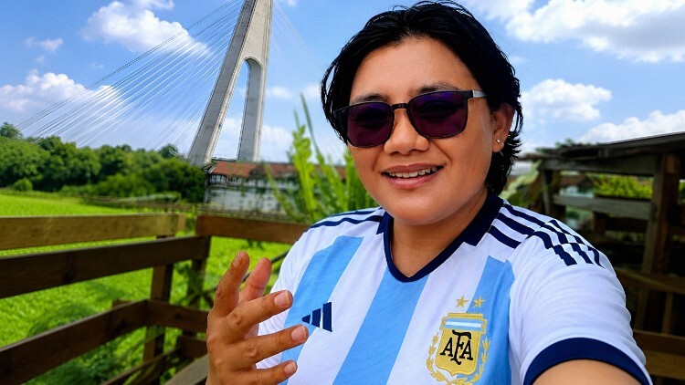 Ilustrasi skuad Argentina merayakan gol dalam pertandingan Piala Dunia