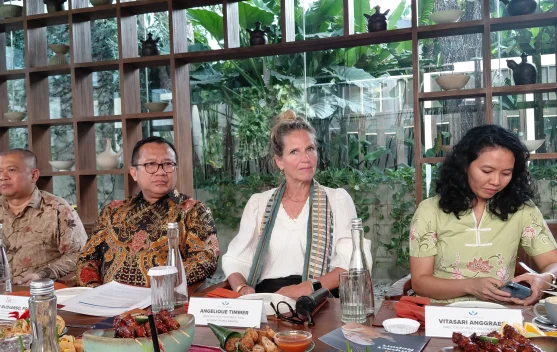 Perempuan pelaku UMKM menggunakan ponsel untuk transaksi digital sebagai dasar penilaian kredit alternatif