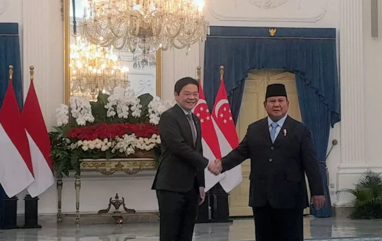 Presiden Prabowo dan PM Lawrence Wong di Istana Merdeka membahas keamanan Selat Malaka