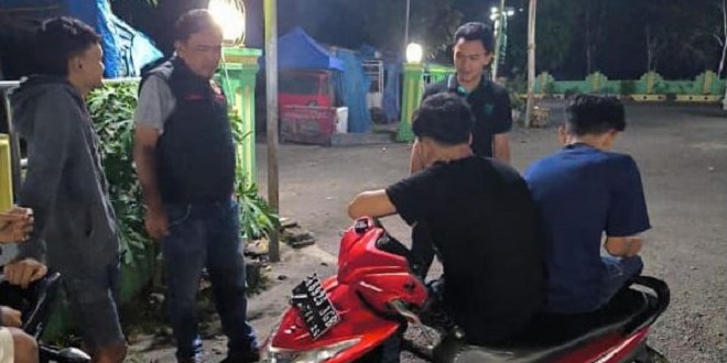 Personel Sat Reskrim Polres Simalungun saat patroli KRYD menjaga kamtibmas