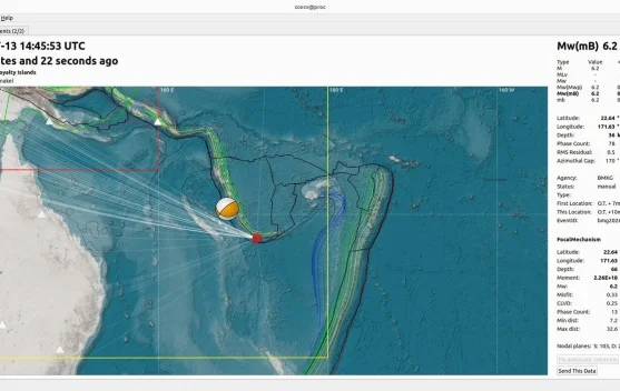 Peta lokasi episenter gempa M6.2 barat daya Tonga menurut BMKG