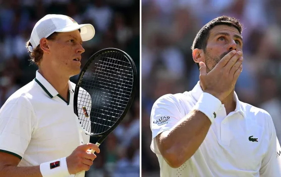 Jannik Sinner dan Novak Djokovic bersiap di semifinal Wimbledon 2026