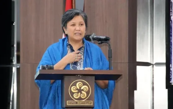 Lestari Moerdijat berbicara di HUT ke-20 Yayasan Sukma Bangsa di Lhokseumawe