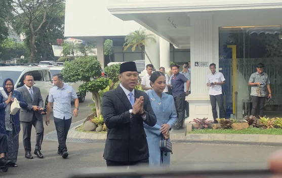 Sudaryono berbicara sebelum pelantikan di Kompleks Istana Kepresidenan Jakarta