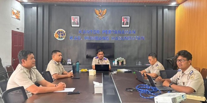 Kantor BPN Humbang Hasundutan saat kegiatan Coffee Morning membahas percepatan sertifikasi aset daerah