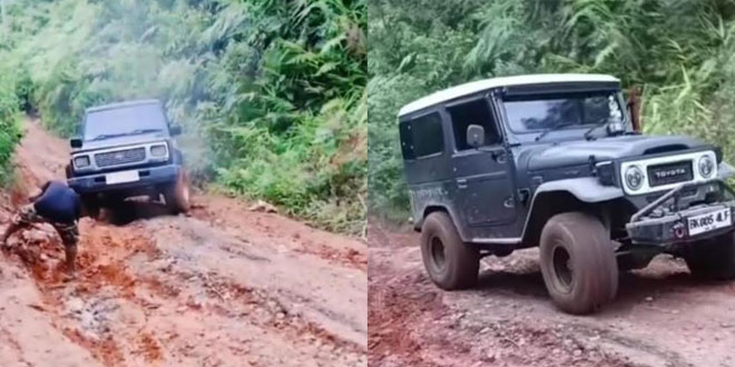 Jalan rusak sepanjang 27 km di Hulu Batang Pane yang melewati 20 desa