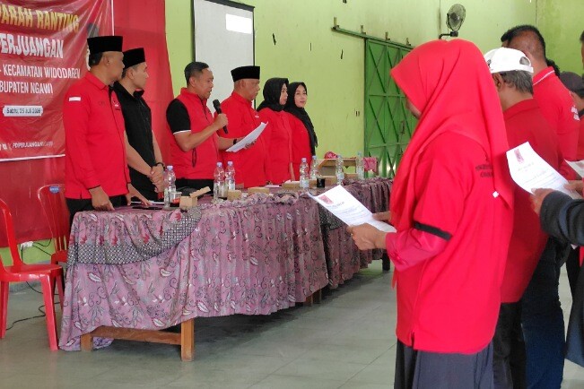 Pengukuhan pengurus ranting PDI Perjuangan Kecamatan Widodaren Kabupaten Ngawi