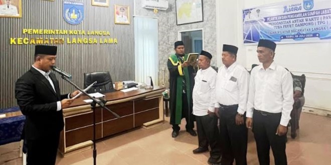 Pelantikan anggota TPG di Aula Kantor Kecamatan Langsa Lama
