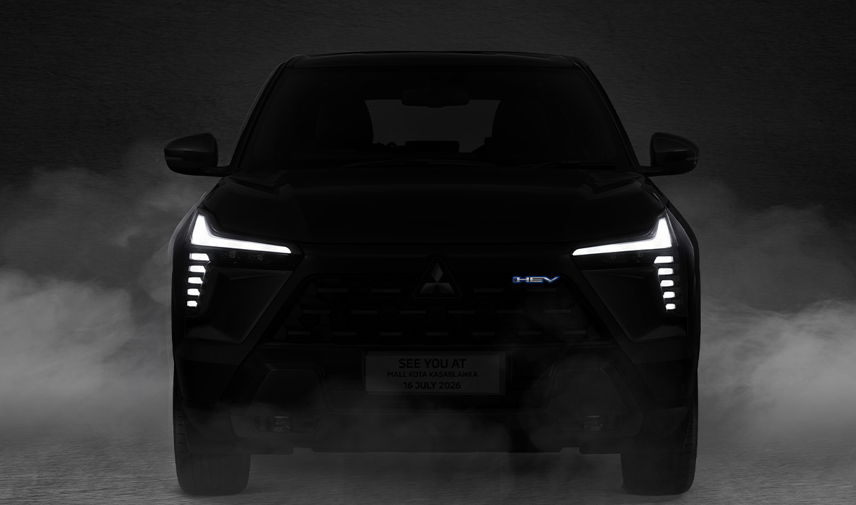 Silhouette Mitsubishi Xforce Hybrid menampilkan headlamp mirip Xforce dan gaya Elevated Urban SUV