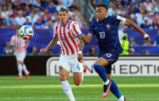 Kylian Mbappé merayakan kemenangan Prancis melawan Paraguay di Piala Dunia 2026