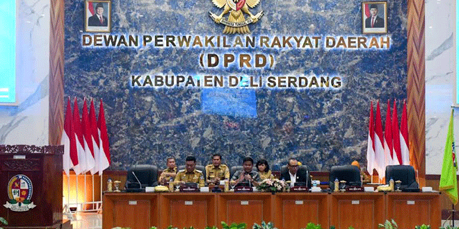 Rapat paripurna DPRD Deliserdang saat penyampaian pertanggungjawaban APBD 2025