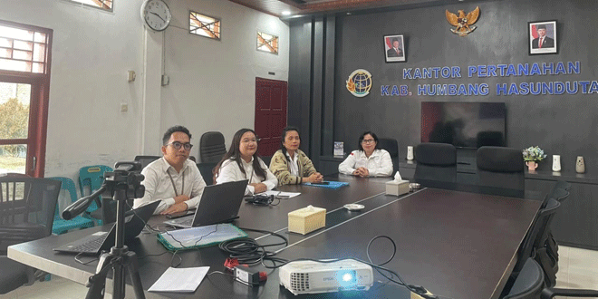 Rapat koordinasi daring penetapan Peta Lahan Sawah yang Dilindungi oleh Kantah Humbahas