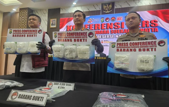 Barang bukti sabu 8 kilogram yang diamankan di Bandara Soekarno-Hatta