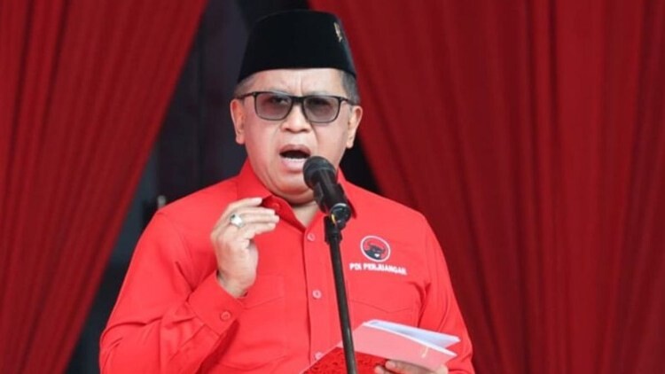 Hasto Kristiyanto berbicara saat peringatan 99 tahun PNI di Jakarta 4 Juli 2026