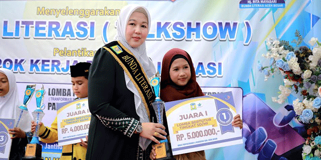 Bunda Literasi Rita Mayasari melantik pengurus Aceh Besar 2026–2031