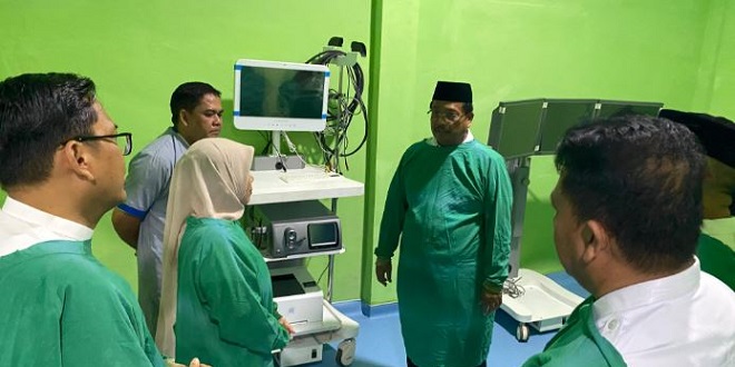Ruang Cathlab RSUD Aceh Singkil sedang dipersiapkan untuk pemasangan alat angiografi