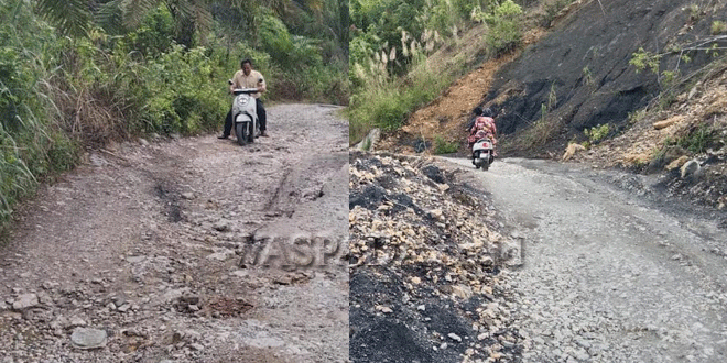Jalan rusak di Kabupaten Padang Lawas yang membutuhkan perbaikan