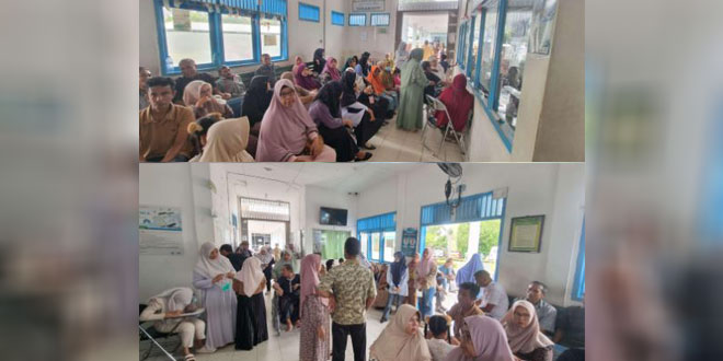 Antrean pasien di RSUD dr. H. Yuliddin Away akibat gangguan SIMRS dan server