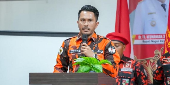 Ari Saputra saat terpilih kembali memimpin MPC Pemuda Pancasila Nagan Raya