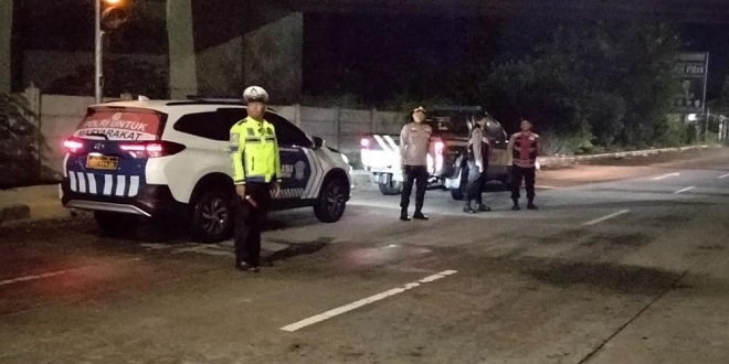 Patroli malam Polres Langkat mengamankan kawasan Stabat saat KRYD dini hari