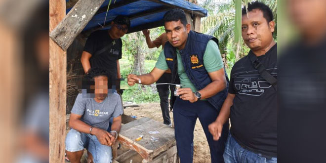 Lokasi penggerebekan barak sarang narkoba di perkebunan sawit Langkat