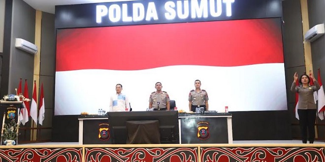Kapolda Sumut menyampaikan penyuluhan hukum UU Nomor 5 Tahun 2026 di Mapolda Sumatera Utara