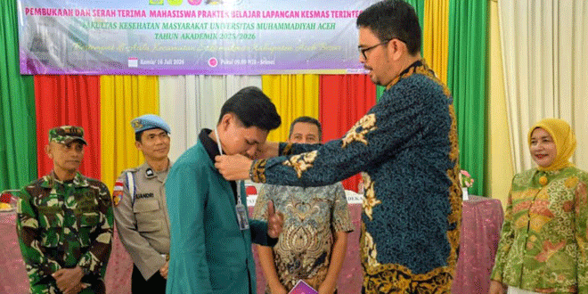 Pembukaan PBL Kesmas FKM Unmuha di Aula UDKP Sukamakmur, Aceh Besar