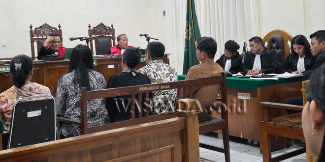Sidang kasus dugaan korupsi program bantuan penguatan ekonomi korban bencana Kabupaten Samosir di Pengadilan Negeri Medan