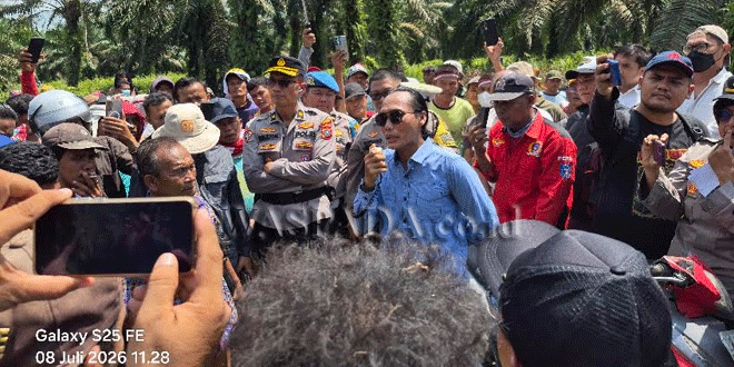 Suasana lahan konflik PT CSIL Desa Perbangunan Kecamatan Sei Kepayang Asahan
