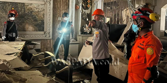 Lokasi ledakan rumah nomor 3B di Kompleks Grand Polonia, Medan