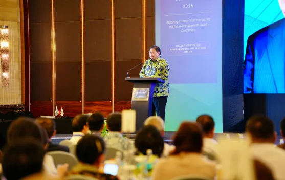 Menko Airlangga Hartarto berbicara soal kepercayaan investor dan pasar modal Indonesia