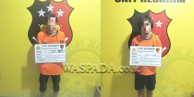 Polisi mengamankan dua tersangka pencurian sepeda motor di Aek Kanopan, Labuhanbatu Utara