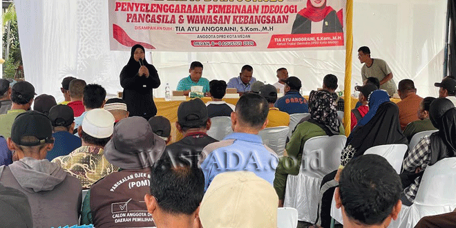 Tia Ayu berbicara pada pembinaan Pancasila dan gotong royong di Medan Marelan