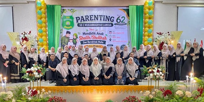 Suasana perayaan Milad ke-62 SD 2 Muhammadiyah Langsa di Gedung Tirta bersama wali murid dan guru