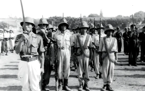 Ilustrasi Pertempuran Surabaya 1945 dan peringatan Hari Pahlawan