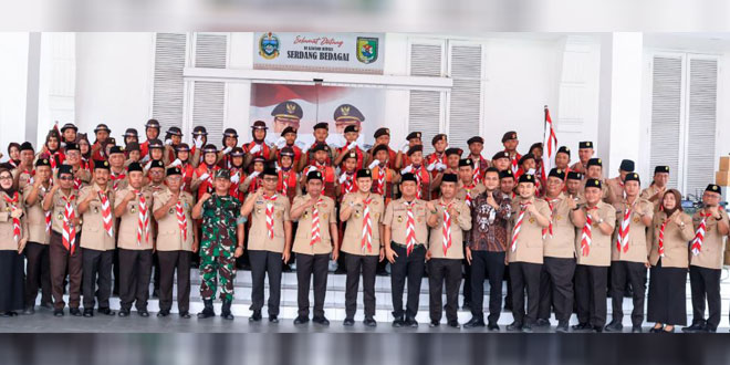 Kontingen Pramuka Sergai dilepas di Sei Rampah menuju Jamnas XII 2026