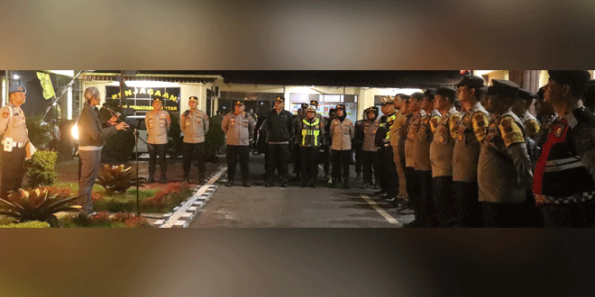 Patroli malam polisi Polres Pematangsiantar saat KRYD